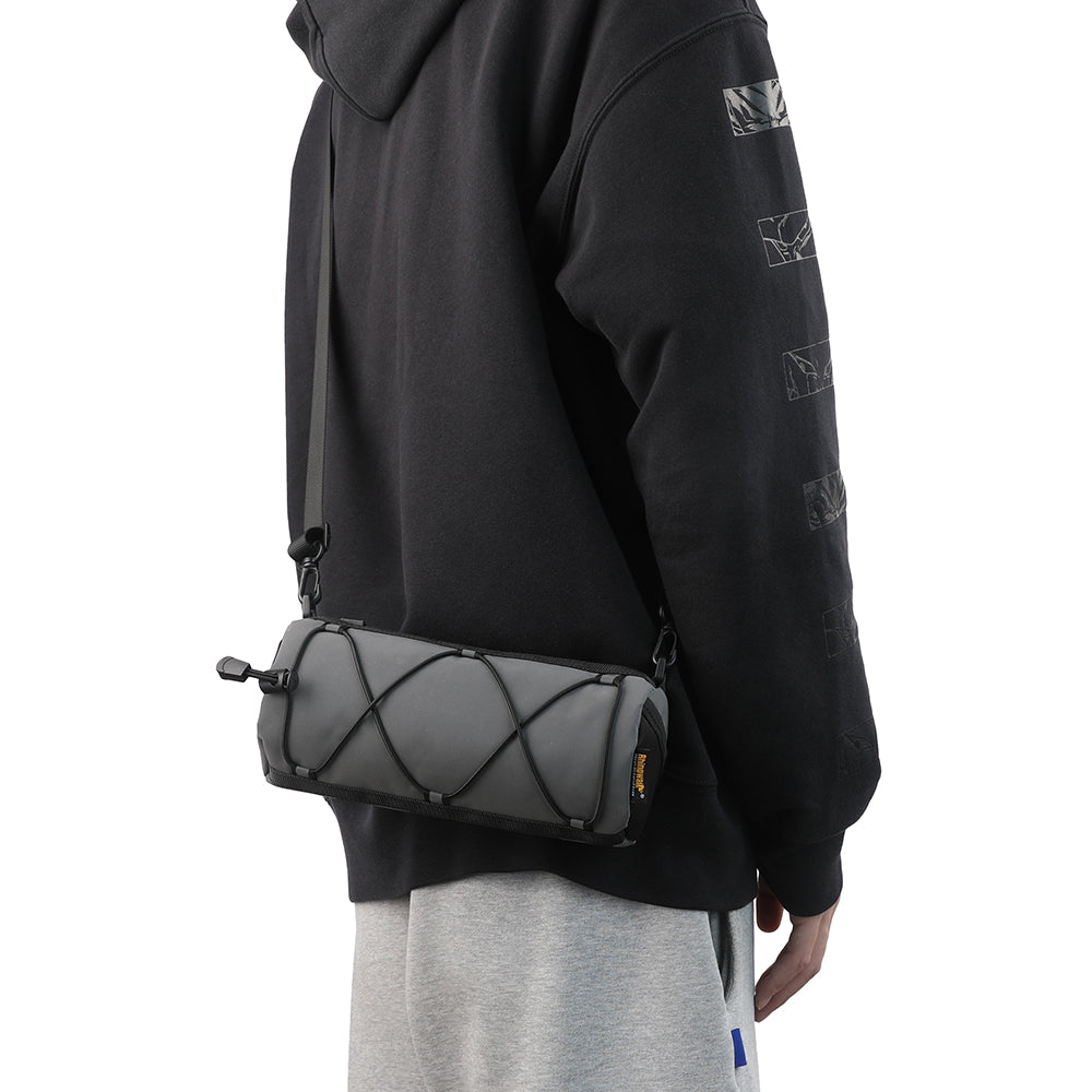 RHINOWALK RK9103 Reflective Polyester+PU Bicycle Handlebar Bag with Shoulder Strap RHINOWALK RK9103 Reflective Polyester+PU Bicycle Handlebar Bag with Shoulder Strap